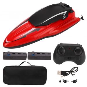 Bateau telecommande, bateau RC, etanche, haute vitesse, modele de bateau, jouet pour enfants de plus de 8 ans, rouge, 3 piles - Neuf