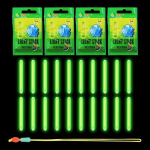 Lumière De Pêche De Nuit,Bâtons Lumineux Pour Canne À Pêche,Starlight Peche,Glow Stick Pêche De Nuit,Lumières De Bobber De Pêche Vert Fluorescent Lumière,Pour Pêche De Nuit (20 Pièces).[B2301] - Neuf