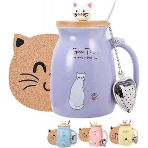 Tasse De Chat,Tasses &Agrave; Caf&eacute; En C&eacute;ramique Pour Les Amoureux Des Chats,Anniversaire Saint Valentin Cadeaux De No&euml;l,Nouvelle Ann&eacute;e,450ml.[M11] - Neuf