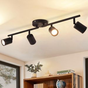 Anwio Plafonnier Spots, 3 Spots De Plafond Led Intérieurs Base Gu10, Luminaires Intérieur Blancs Avec Base Rectangulaire, Spots De Plafond Led Rotatifs (Sans Ampoules) Eus-Ea190811-10-03rw-1u - Neuf