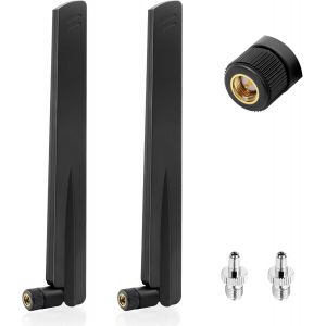 2 Pack 2.4GHz 5GHz 5.8GHz 18dBi MIMO RP-SMA/TS9 Male WiFi Antenna for WiFi Router,Desktop,USB Adapter,PCI-E Cards,Security IP Camera,Monitor - Neuf