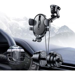 Support Téléphone Voiture 4 En 1 - Ventouse Rotative 360° Compatible Avec Smartphones - Neuf