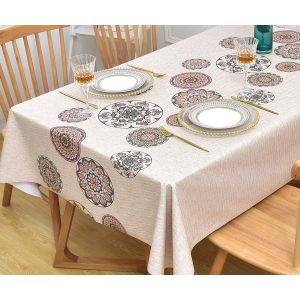 Ulteronixshop-Nappe Toile Cir&eacute;e Rectangulaire En Plastique, Pvc Nappe Imperm&eacute;able Anti Tache Pour Salle &Agrave; Manger, Jardin, Maison (Fleurs-2, 137 X 250 Cm) - Neuf