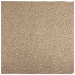 Vidaxl Tapis De Surface Carr&eacute; Moir&eacute; Naturel 120 X 120 Cm - Neuf