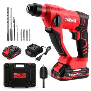 Marteau perforateur sans fil 20V SDS-Plus, &iquest;14 mm, 2 x 2.0Ah Batteries, pour b&eacute;ton, 1000 rpm, &eacute;clairage de travail LED - Neuf