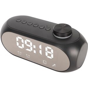 CHECARZHN--NO1-Radio-Réveil Numérique Pour Chambre À Coucher, Horloge Fm De Chevet Avec Haut-Parleur Bluetooth Sans Fil, Éclairage Rvb, Grand Écran Miroir, Double Alarme, Charge De Type C, Pour - Neuf