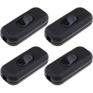 Kal-4pcs Interrupteur Torpille Interrupteur De Lampe Remplacement Interrupteur D'ampoule À Fil Plat Interrupteur De Cordon En Ligne Accessoires Pour Lampes De Table Ventilateurs Lampadaires - Neuf