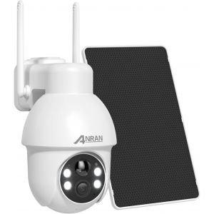 4K 8Mp Wireless Solar & Battery Wifi Surveillance Camera, 360° Surveillance, Colour Night Vision, Two-Way Audio, Light And Sound Alarm, Instant Alert - Neuf