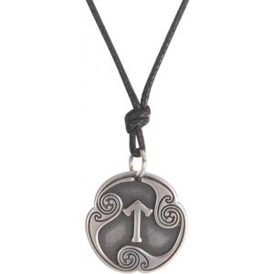 Kal-Collier Asatru Avec 24 Runes - Talisman Viking - Pendentif Païen Wiccan - Runes Nordiques Vintage - Amulette Nordique Réglable - Pour Homme Et Femme - Neuf