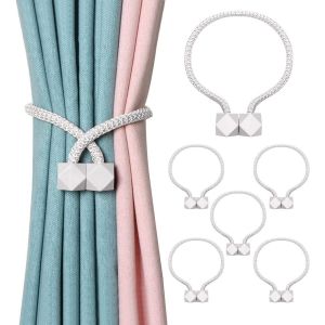 Lot de 6 pinces à rideaux magnétiques pour la décoration de la maison et du bureau (gris) - Neuf