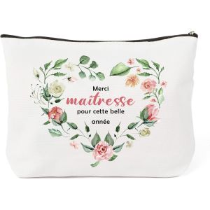 Cadeau Maitresse D'école Fin D'année Trousse De Maquillage Merci Maitresse Cadeau Atsem Maternelle Cadeaux Pour Les Enseignants Merci Maîtresse Personnalisée Noel Trousse A Maquillage Rangement - Neuf
