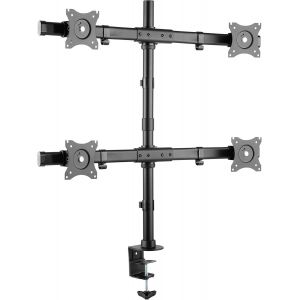 JUEN-Support Pc Pour 4 Écrans Ts8411 Orientable Inclinable Moniteur 13-26" (33-66Cm) Fix Ation De Bureau Pince De Table Vesa - Neuf