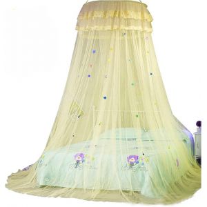 Kal-Moustiquaire De Lit Pour Lit Rond - Pour Lit De 1,5 M (Yello) - Neuf