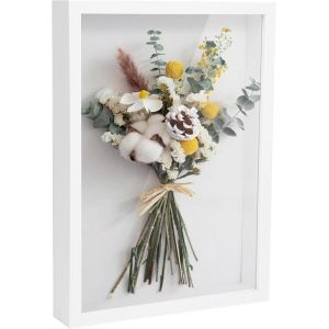 Cadre de Bo&icirc;te D'Ombre,A4 Cadre 3D Profond 22.7x31.4cm cm Cadre Profondeur Cadre Photo 3D &agrave; Remplir, Cadre D'Objet En Bois, Cadre Vitrine Profond pour Fleurs M&eacute;dailles Souvenirs Photos Objet M&eacute;dailles - Neuf