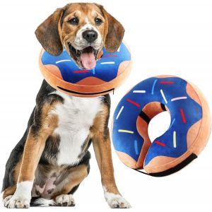 Collier Collerette Gonflable Pour Chien , Collerette Chien Gonflable Avec Velcro R&eacute;glable, Collerette Chat, Adapt&eacute; &Agrave; La R&eacute;cup&eacute;ration Postop&eacute;ratoire, Anti-Morsure Et Anti-L&eacute;chage (Rose, Xl) - Neuf