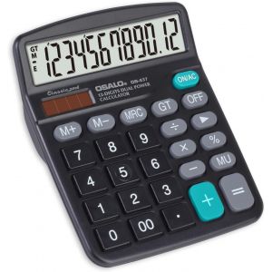 Calculatrice 12 Chiffres avec Grand Bouton Gros Affichage Solaire Calculatrice (OS-6M) - Neuf