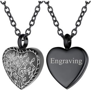 Kal-Collier Pendentif Urne Funeraire Chat Chien Personnalisable, Médaillon Funéraire Cendres Acier Inoxydable Avec Chaine Réglable 50+5 Cm,Bijoux Mémorial Crémation Souvenir Animaux Cécédé - Neuf