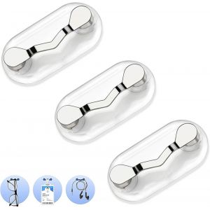 Pack De 3 Silver Magnétique De Lunettes Titulaire, Magnétique Lunettes Broches, Porte-Lunettes De Soleil, Broche, Magnétique Lunettes Clip, Badge D'identification - Neuf