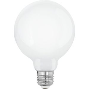 Sept-Lampe Led E27 Dimmable, Ampoule Globe En Verre Opaque, 7,5 Watts (Correspond À 60 Watts), 806 Lumens, Blanc Chaud, 2700 Kelvin, Blanc Opale, G95, Ø 9,5 Cm - Neuf