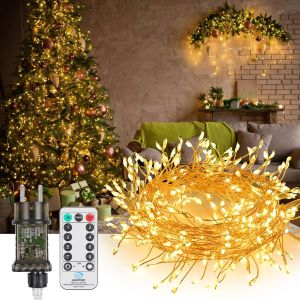 JGD-5M 300 LED Guirlande Lumineuse, Guirlandes Lumineuses Noel Decoration, 8 Modes Fil de Guirlandes Cuivre Lumineuses, &Eacute;tanche IP65, Guirlande LED pour D&eacute;coration No&euml;l, Int&eacute;rieur, Ext&eacute;rieur - Neuf