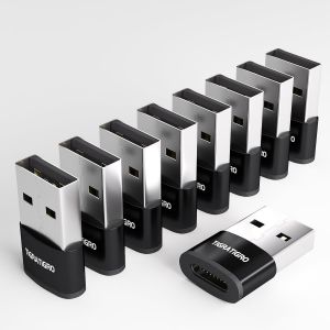 TRAHOO-Lot de 9 adaptateurs USB vers USB C, convertisseur USB C Femelle vers USB m&acirc;le Type A, c&acirc;ble de Chargeur pour iPhone 15 14 13 12 Pro, CarPlay, Galaxy S24 S23 S22 S21, iPad, Tab (Noir) - Neuf