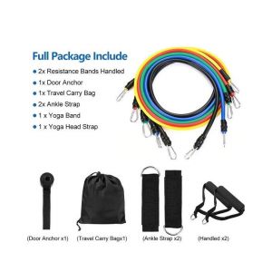 Lot De 11 Bandes De Résistance Polyvalentes Pour Salle De Sport À Domicile - Tubes De Musculation Réglables Pour Le Yoga Et Le Fitness - Neuf