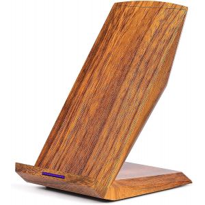 Chargeur Sans Fil À Grain De Bois Avec 2 Bobines,Chargeur Inductif Qi Sans Fil,Station De Charge Rapide,Chargeur À Induction 10w 5w Pour Iphone X/8/8 Plus Samsung Galaxy S9/S8/S7/S6 Edge - Neuf