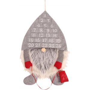La pendaison de Calendrier de l'Avent - Gris, Feutre, sans Visage, en Tissu Gris Poches, Accroch&eacute; des D&eacute;corations de No&euml;l - Neuf