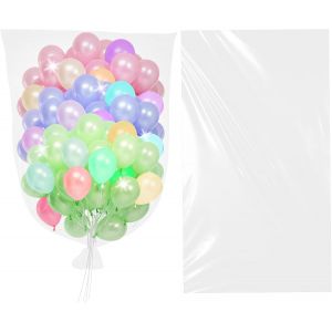 Acdsgd-Lot De 2 Grands Sacs De Rangement R&eacute;utilisables En Plastique Transparent Pour Le Transport De Ballons - 140 X 119 Cm - Sacs G&eacute;ants Pour Le Transport De Ballons D'anniversaire, De Mariage, - Neuf