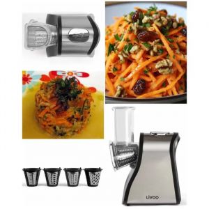 R&acirc;pe &eacute;lectrique multifonction 200W - 4 c&ocirc;nes interchangeables - Neuf