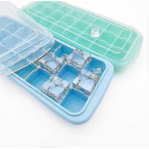 Bac glace en silicone Food Grade 24 Square Ice Cube Mold avec couvercle iceblue - Neuf