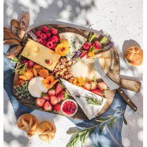 MEVRONISSHOP-Couteau &agrave; Fromage Acier Inoxydable NITRUM 125 mm - Manche Bois Ovengkol FSC - S&eacute;rie Nordika - Durabilit&eacute; et Coupe Am&eacute;lior&eacute;es - Neuf