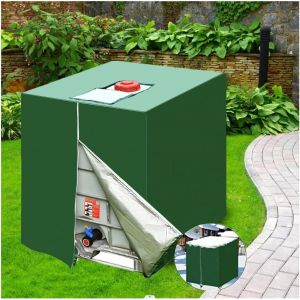 NouvelHorizonstore-Bache pour Cuve 1000 l, B&acirc;che de Protection Solaire pour r&eacute;servoir d'eau de Pluie IBC, Anti-poussi&egrave;re Anti-UV, Housse de Protection, b&acirc;che de Protection 116 x 100 x 120 cm, Vert - Neuf