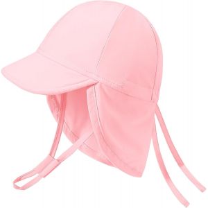 Chapeau De Soleil Bébé Bobs Casquette Enfant Protection Anti Uv Bebe Plage Chapeau Vec Mentonnière Réglable Et Rabats Au Niveau Du Cou Fille Garcon Upf 50+.[Z226] - Neuf
