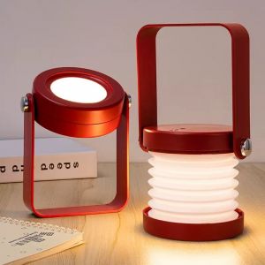Lampe De Chevet Dimmable Lampe Tactile - Rouge, Lampe De Chevet Portable Avec Veilleuse De Sécurité Portable - Neuf