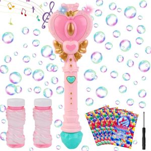 KAL-Bâton À Bulles Électrique Pour Enfants Et Filles, Bâton À Bulles Électrique En Forme De C?ur, Baguette Magique De Mariage, Machine À Bulles Pour Enfants, Jouets Pour Filles - Neuf