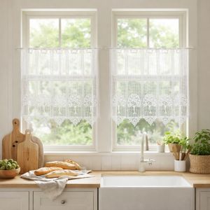 Brise-Bise Macram&eacute; Ajour&eacute; - Neuf