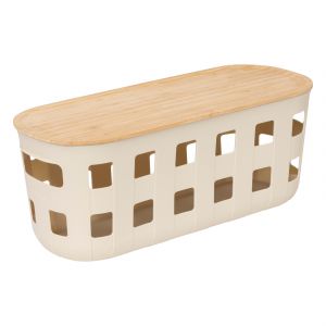 Panier de rangement avec couvercle en bambou - Neuf