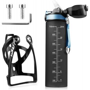 Kal-Porte-Bouteille Pour Vélo, Porte-Gobelet De Vélo, Avec Bouteille D'eau De 610 Ml, 700 Ml, 750 Ml, Vis, Porte-Bouteille Léger Et Solide, Pour Vtt, Vélo De Route (Noir, 700 Ml) - Neuf