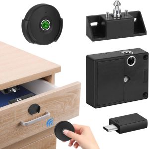 Serrure D'armoire à Empreinte Digitale,Serrure Biométrique Intelligente de Casier Sans clé,Serrure à Empreintes Digitales USB Rechargeable pour la Maison,le Bureau - Neuf