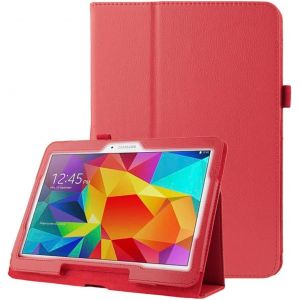 &Eacute;tui avec Stand int&eacute;gr&eacute; pour Tablette Samsung Galaxy Tab 4 10.1 (SM-T530 / SM-T531 / SM-T533 / SM-T535) - Cuir synth&eacute;tique, Couleur Rouge Housse Pochette bookstyle Case avec Protection 360&deg; - Neuf