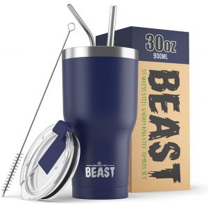 Beast Tasse Thermique De Voyage &iquest; 300 Ml I Arc-En-Ciel I Double Paroi Inox Caf&eacute; Isol&eacute; I Avec 2 Pailles S Et Brosse &Agrave; Dents De Nettoyage I Id&eacute;al Pour Caf&eacute; Froid Ou - Neuf