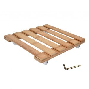 HJLIAN Support a roulettes carre pour pot de fleurs 25 x 25 cm S avec roulettes amovibles a 360¡ã - Neuf