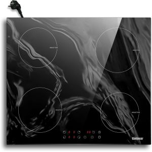 CHECARZHN--NO1-Plaque Induction 4 Feux Encastrable Avec Pr , 3500W, Plaque De Cuisson Electrique Avec Marbrure, Commande Tactile, Minuterie, 220-240V - Neuf