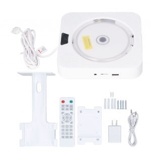 Lecteur Cd 6 En 1 Mural Bluetooth Stereo, Entree Aux, Sortie Radio Fm, Lecteur De Musique Avec Telecommande, Prise Americaine 100-240 V - Neuf