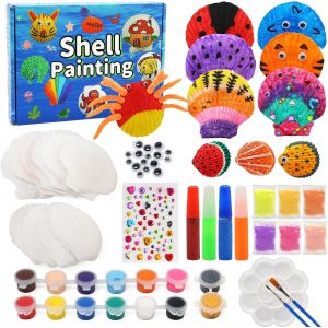 KALANKA-Jouet Fille Kit de Peinture, Bricolage Enfant avec Coquillages, Activites Manuelles pour Enfants, Cadeau de Jouet pour Enfants pour Filles 3-12 ans - Neuf