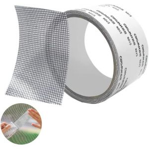 Kit de réparation de moustiquaire avec ruban adhésif étanche et autocollant en fibre de verre pour fenêtre et porte, rideau anti-insectes, 5 x 200 cm - Neuf