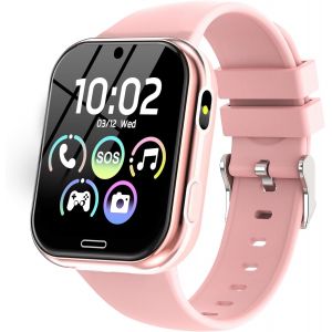 Montre Connectée Enfant - Smartwatch Téléphone Pour Fille Garçon Avec Appel Sos, Réveil, 19 Jeux, Montre Intelligente Enfants De 4 À 12 Ans Cadeau Avec Musique, Appareil Photo, Lampe Poche, Rose - Neuf