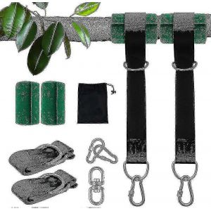 Sangle de suspension d'arbre Kit 2x5ft Heavy Duty Swing Hanger avec mousquetons,protecteurs d'arbres - Neuf