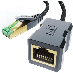 KAL-U2013 Câble D'Extension Ethernet Avec Tressage Résistant À La Rupture Et Gaine En Nylon Flexible U2013 5M (Câble Cat7 Mâle Vers Femelle, Étend Les Câbles Réseau, 10Gbit/S, Blindage Sf/Ftp) - Neuf